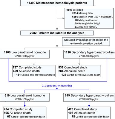 Low Parathyroid Hormone Versus Secondary Hyperparathyroidism and Survival in Patients Undergoing Hemodialysis: A Propensity-Matched Analysis